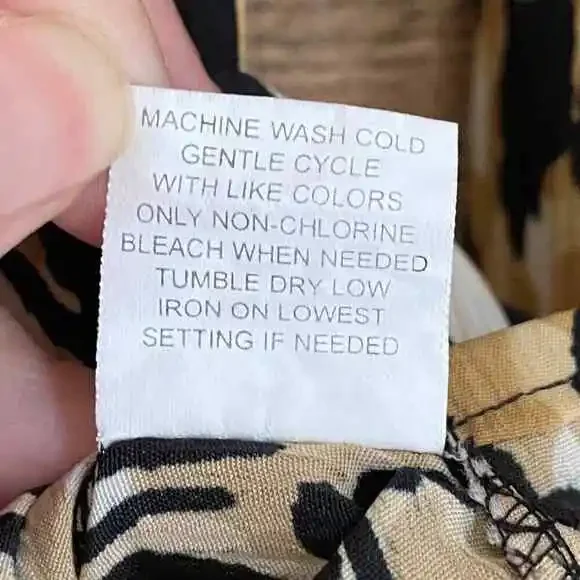 Vintage 90s Elementz Animal Print Button Up Top Collared Long Sleeve Women's PS - Picture 7 of 8